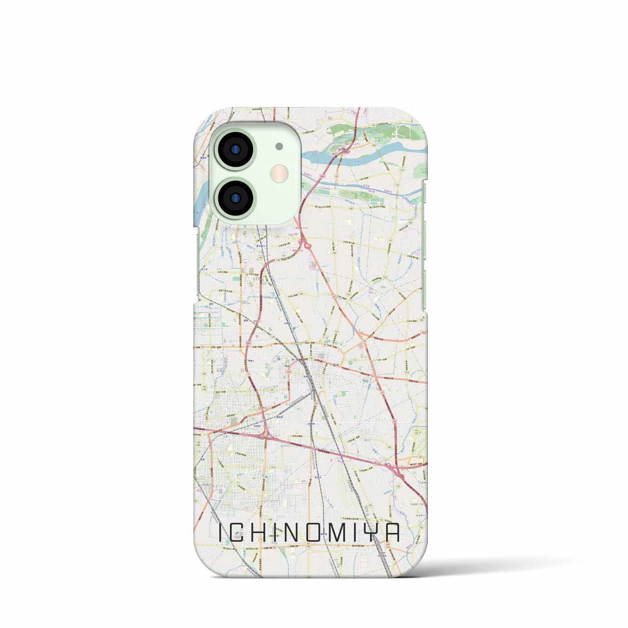 【一宮(愛知県)】地図柄iPhoneケース(バックカバータイプ)