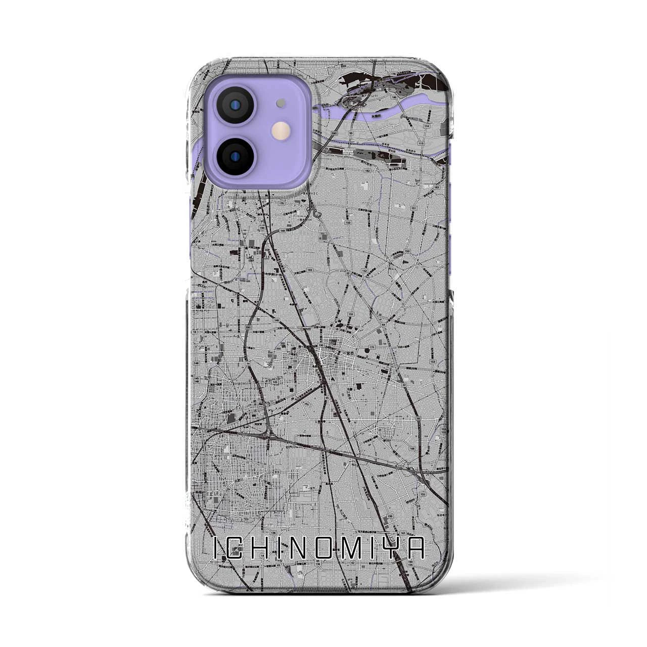 【一宮(愛知県)】地図柄iPhoneケース(クリアタイプ)