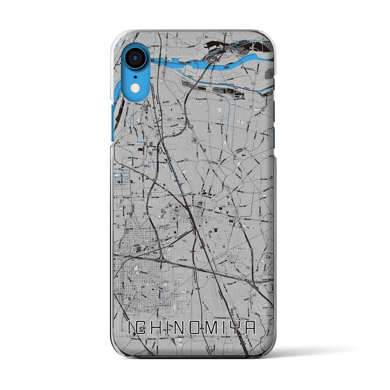 【一宮(愛知県)】地図柄iPhoneケース(クリアタイプ)