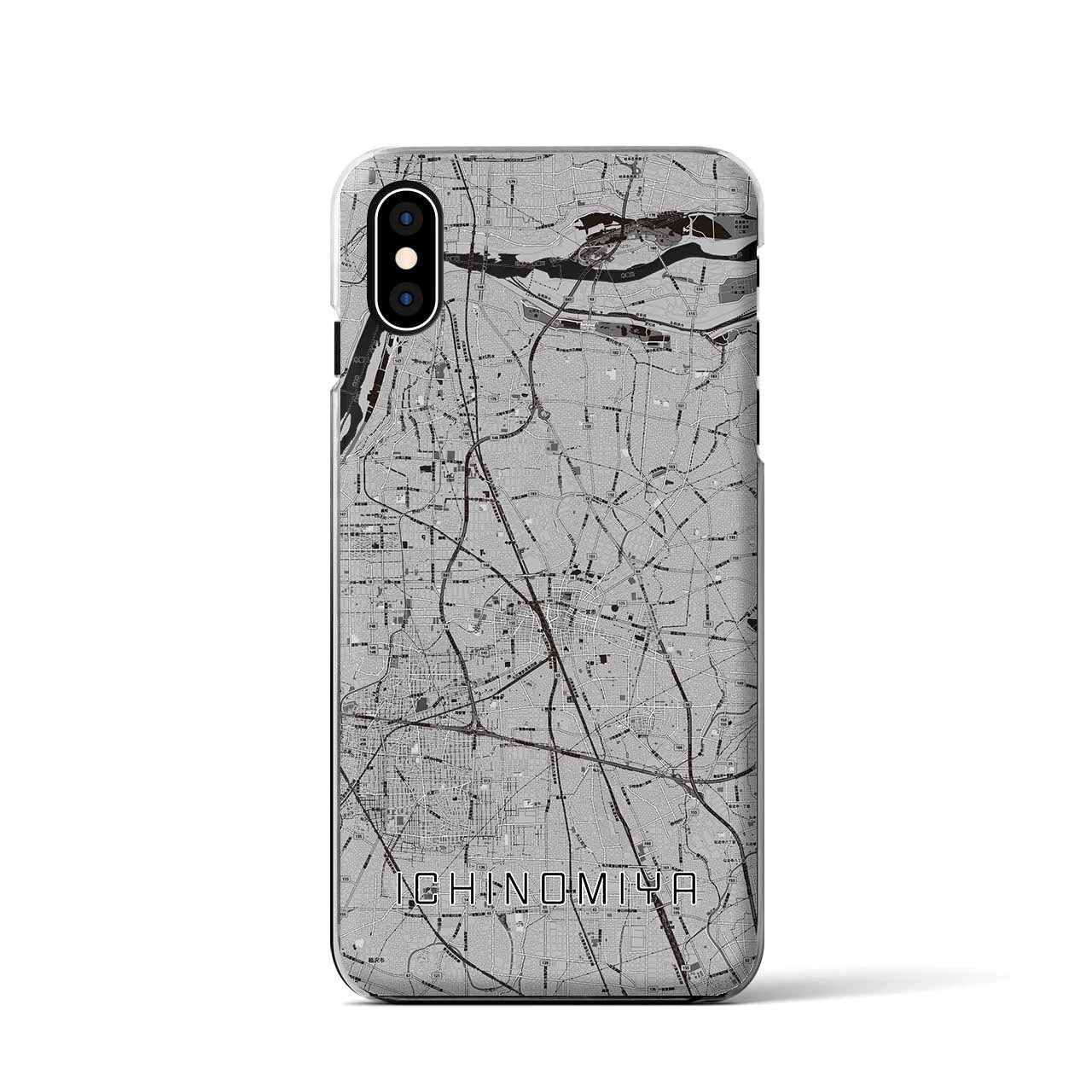 【一宮(愛知県)】地図柄iPhoneケース(クリアタイプ)