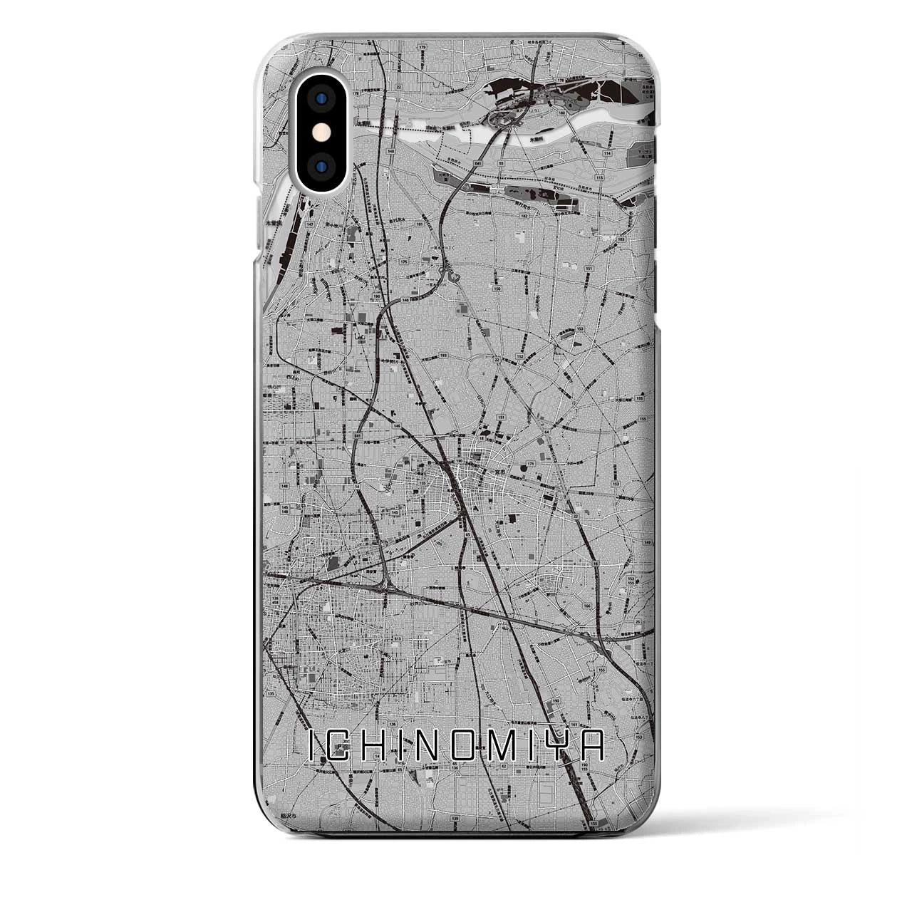 【一宮(愛知県)】地図柄iPhoneケース(クリアタイプ)