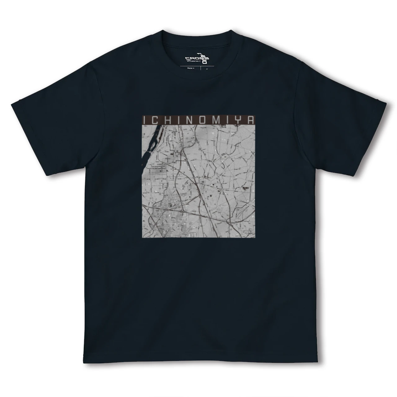 【一宮(愛知県)】地図柄ヘビーウェイトTシャツ