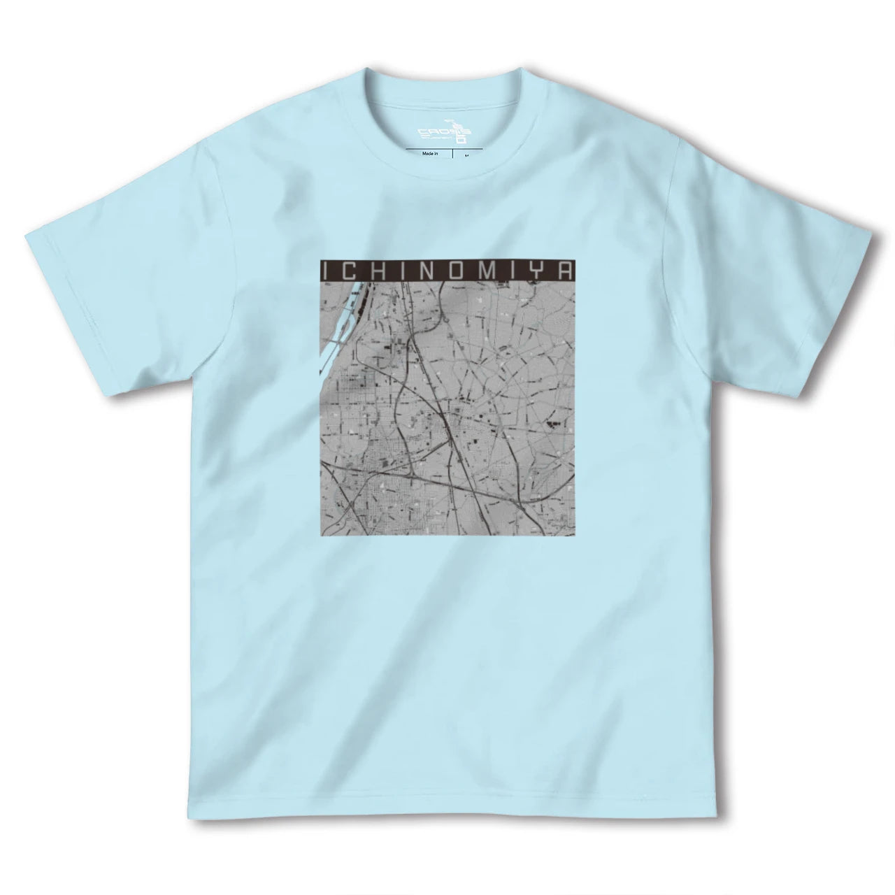 【一宮(愛知県)】地図柄ヘビーウェイトTシャツ