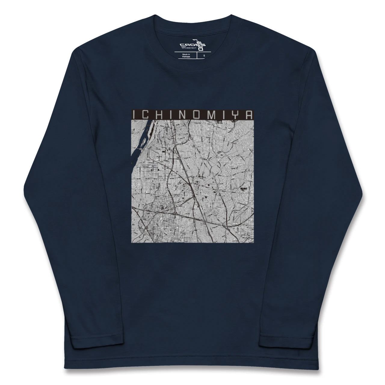 【一宮(愛知県)】地図柄ロングスリーブTシャツ