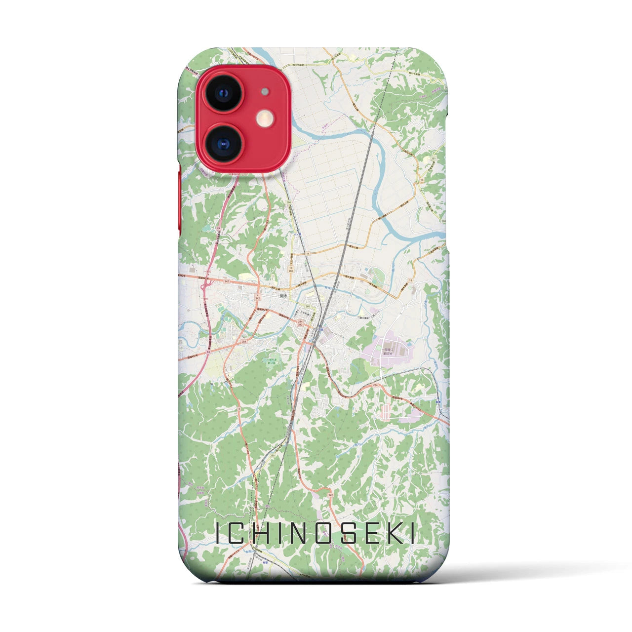 【一関(岩手県)】地図柄iPhoneケース(バックカバータイプ)