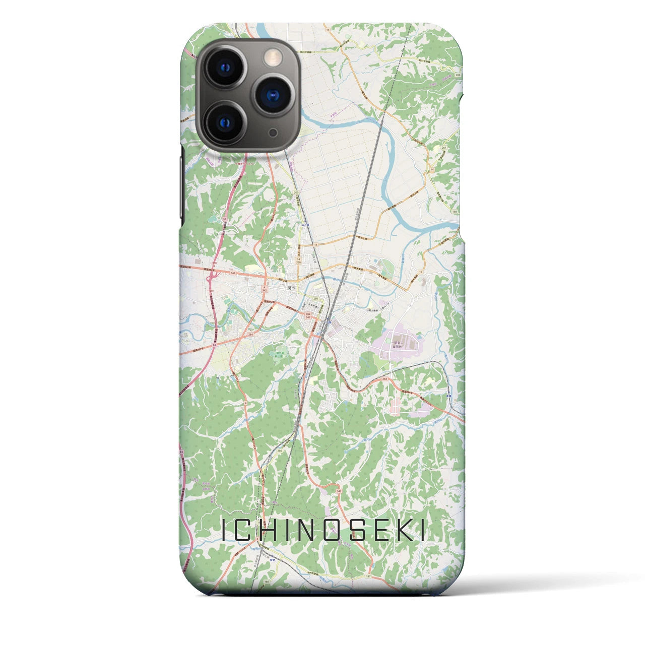 【一関(岩手県)】地図柄iPhoneケース(バックカバータイプ)