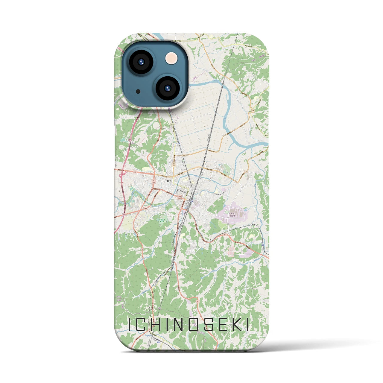【一関(岩手県)】地図柄iPhoneケース(バックカバータイプ)