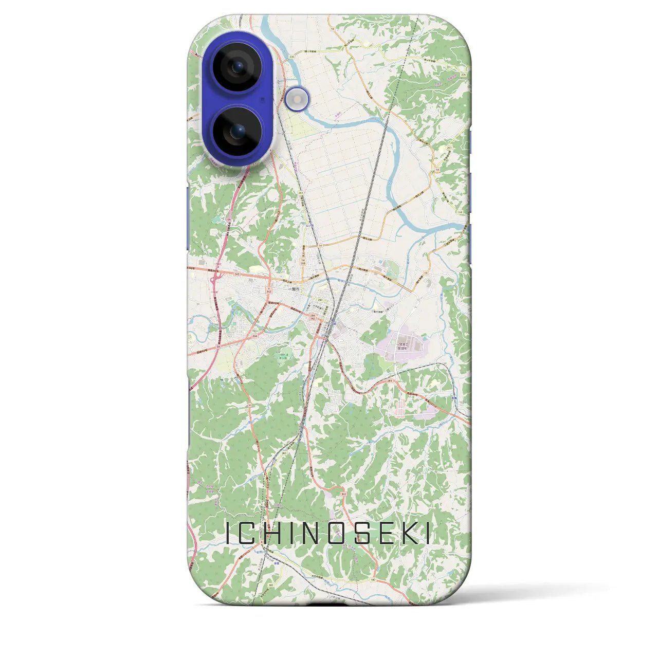 【一関(岩手県)】地図柄iPhoneケース(バックカバータイプ)ナチュラル・iPhone 16 Pro Max 用
