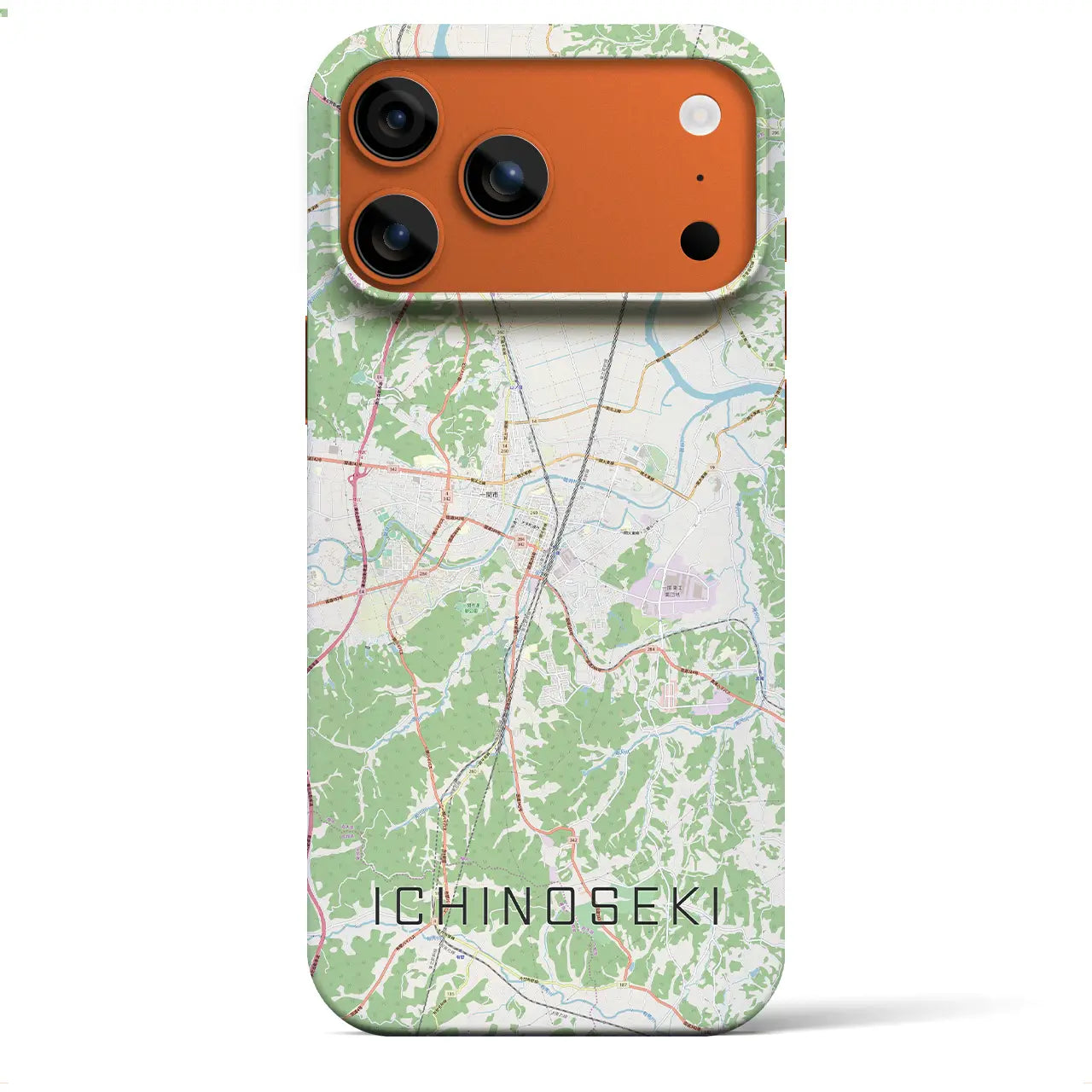 【一関(岩手県)】地図柄iPhoneケース(バックカバータイプ)ナチュラル・iPhone 17 Pro Max 用