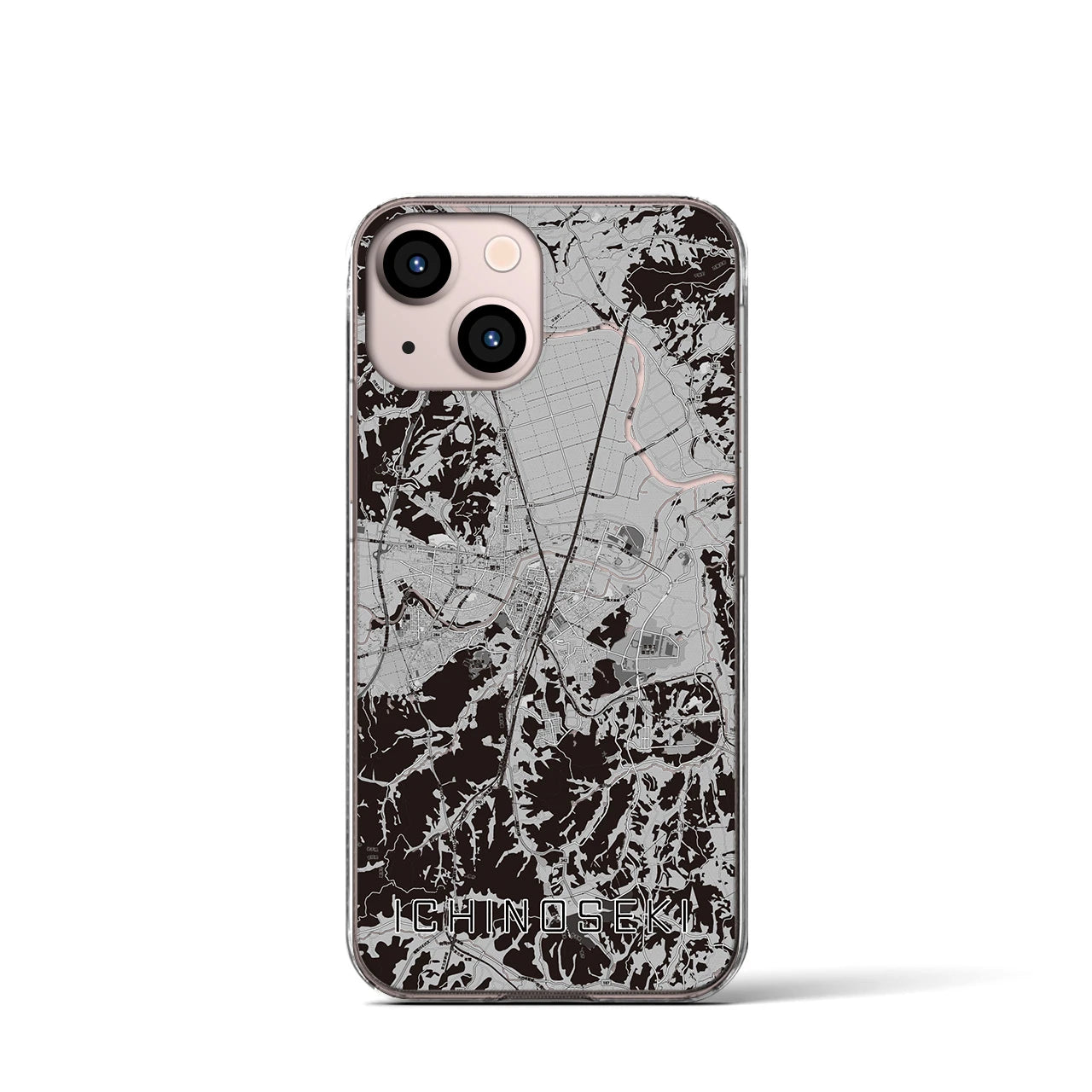 【一関(岩手県)】地図柄iPhoneケース(クリアタイプ)