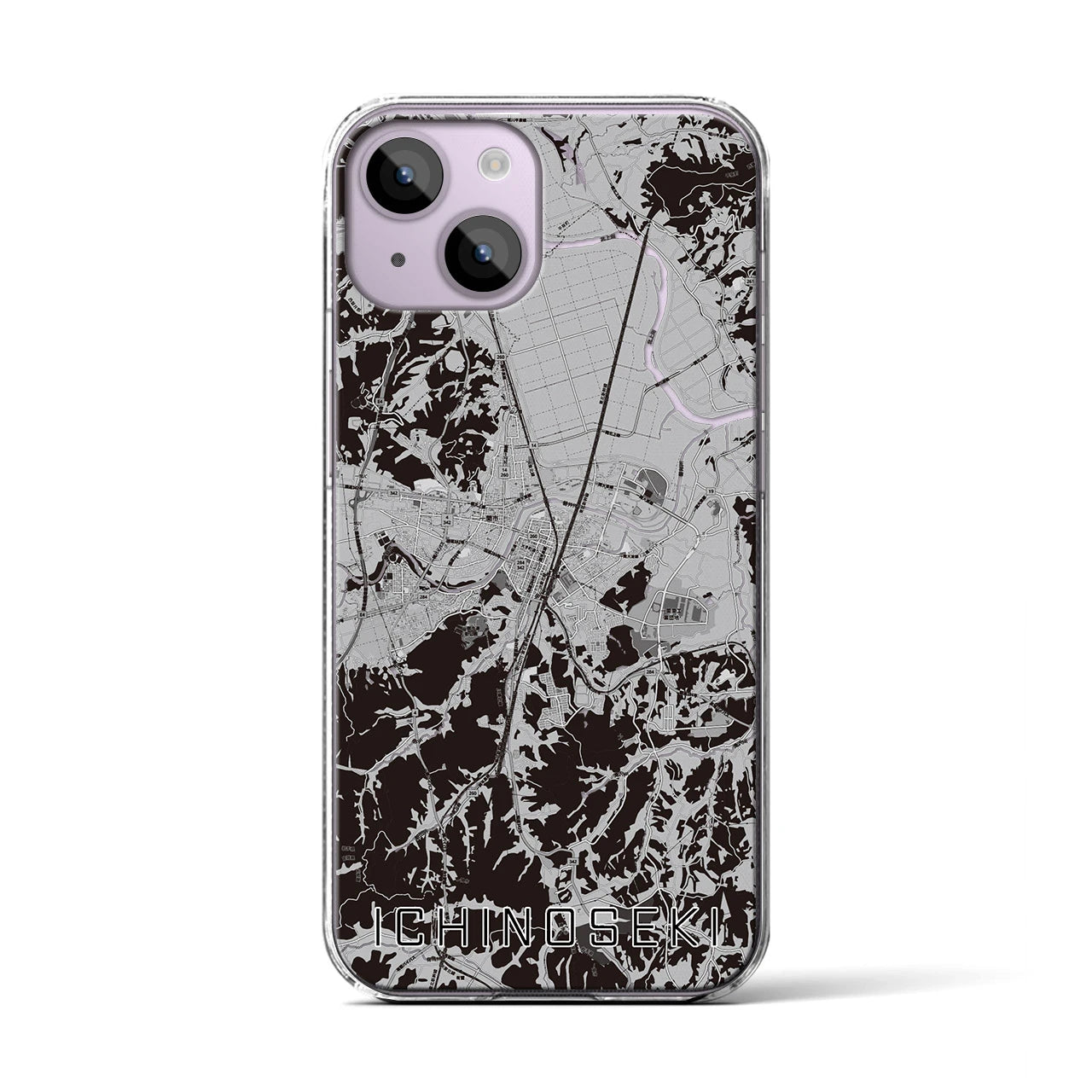 【一関(岩手県)】地図柄iPhoneケース(クリアタイプ)