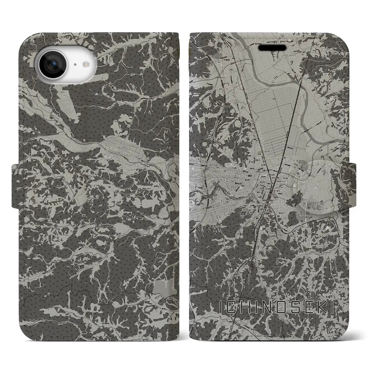 【一関(岩手県)】地図柄iPhoneケース(手帳タイプ)