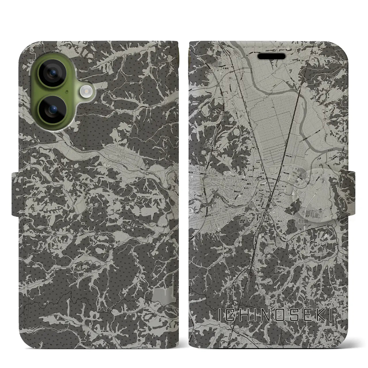 【一関(岩手県)】地図柄iPhoneケース(手帳タイプ)