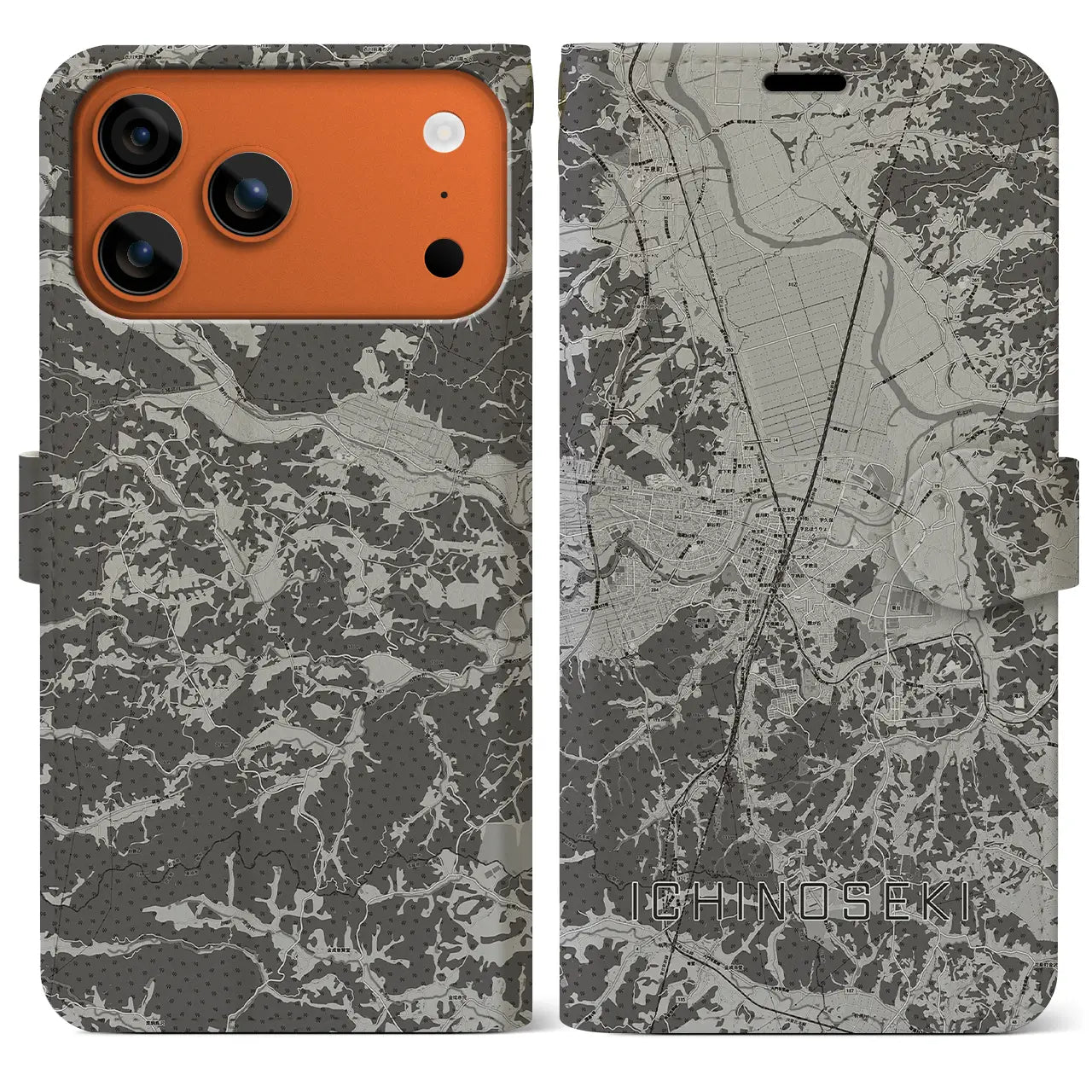 【一関(岩手県)】地図柄iPhoneケース(手帳タイプ)