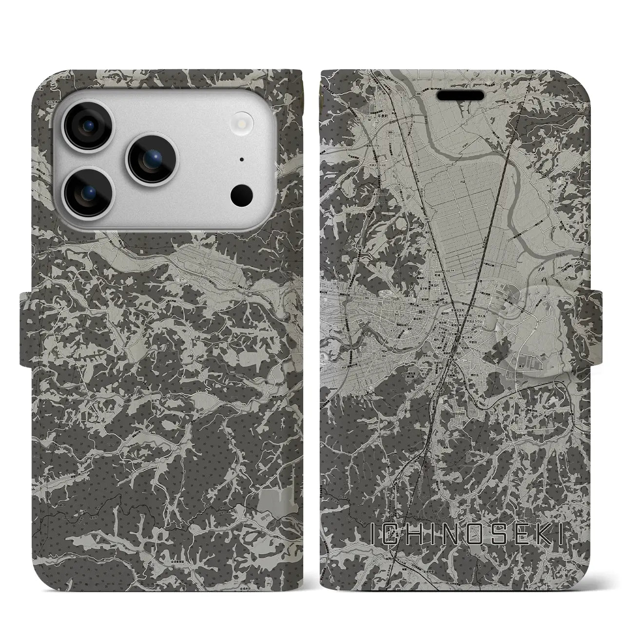 【一関(岩手県)】地図柄iPhoneケース(手帳タイプ)