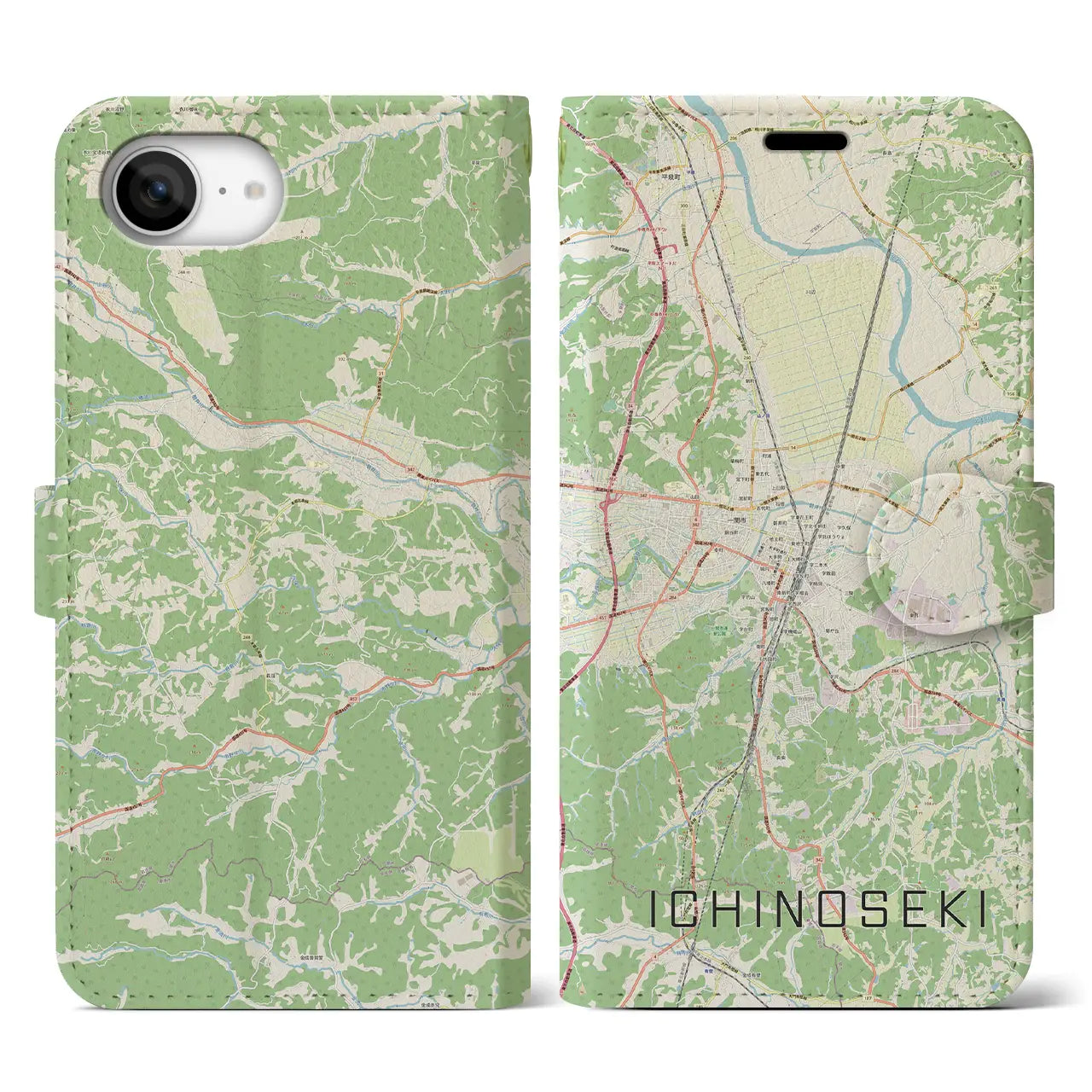 【一関(岩手県)】地図柄iPhoneケース(手帳タイプ)