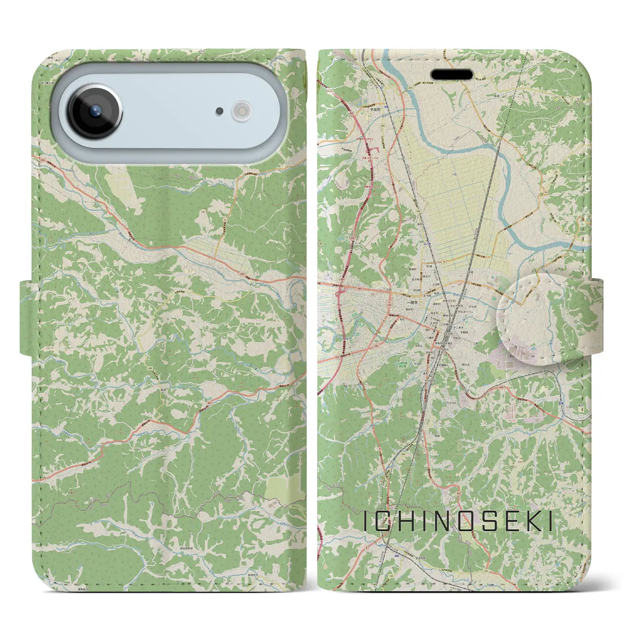 【一関(岩手県)】地図柄iPhoneケース(手帳タイプ)