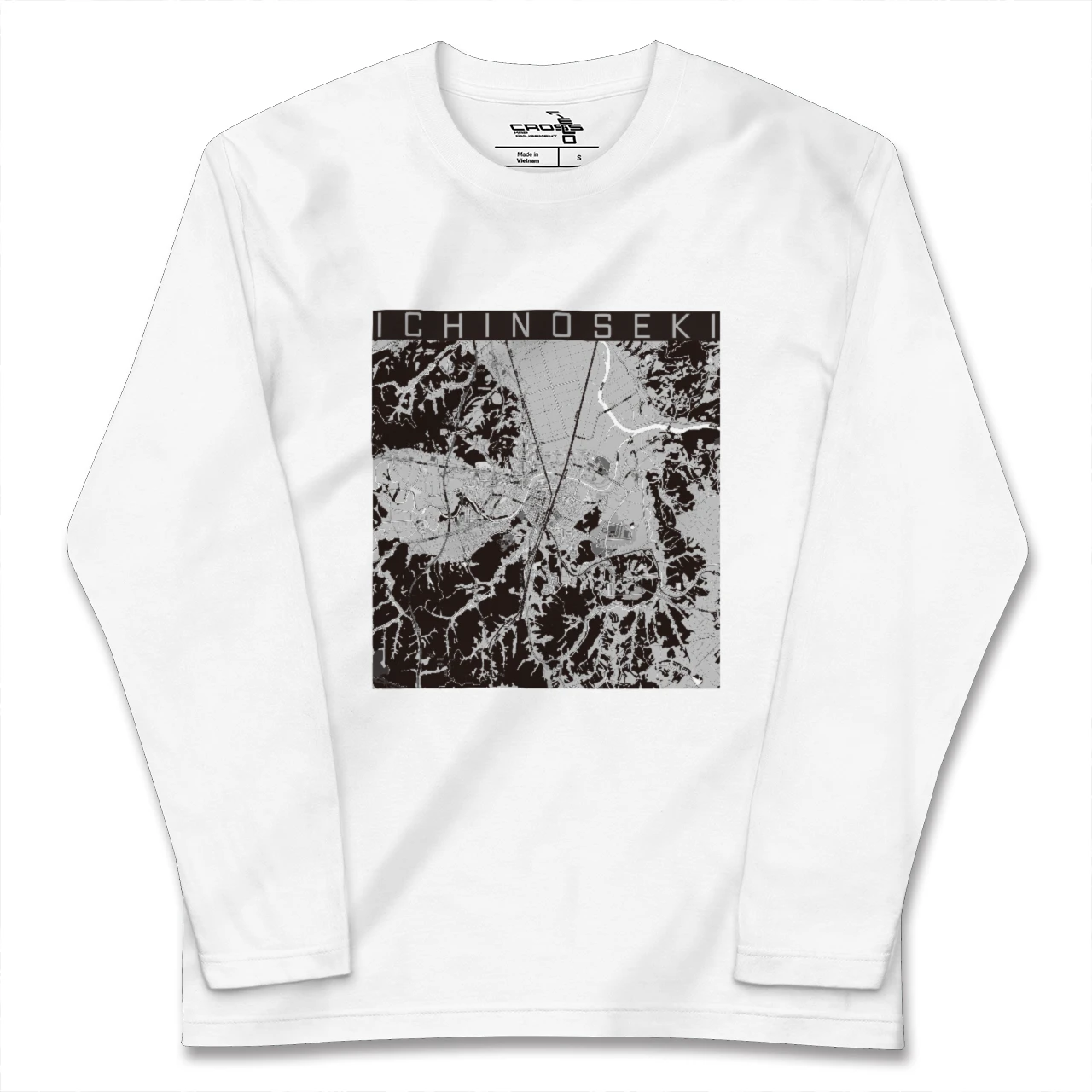 【一関(岩手県)】地図柄ロングスリーブTシャツ