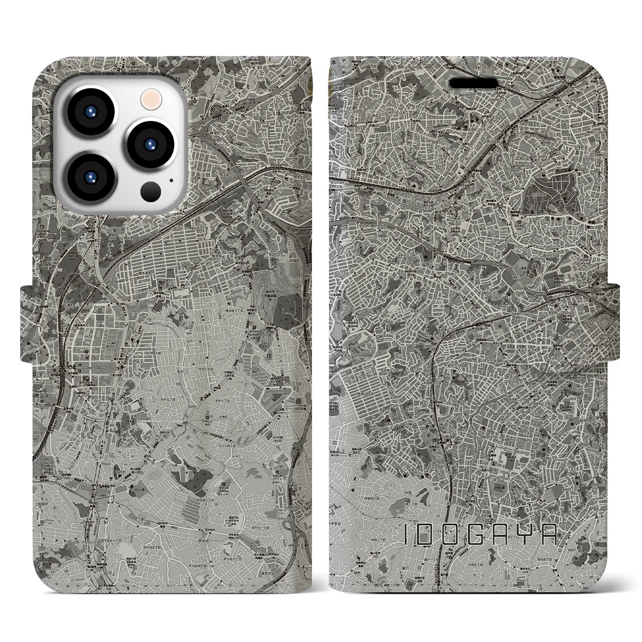 【井土ヶ谷(神奈川県)】地図柄iPhoneケース(手帳タイプ)