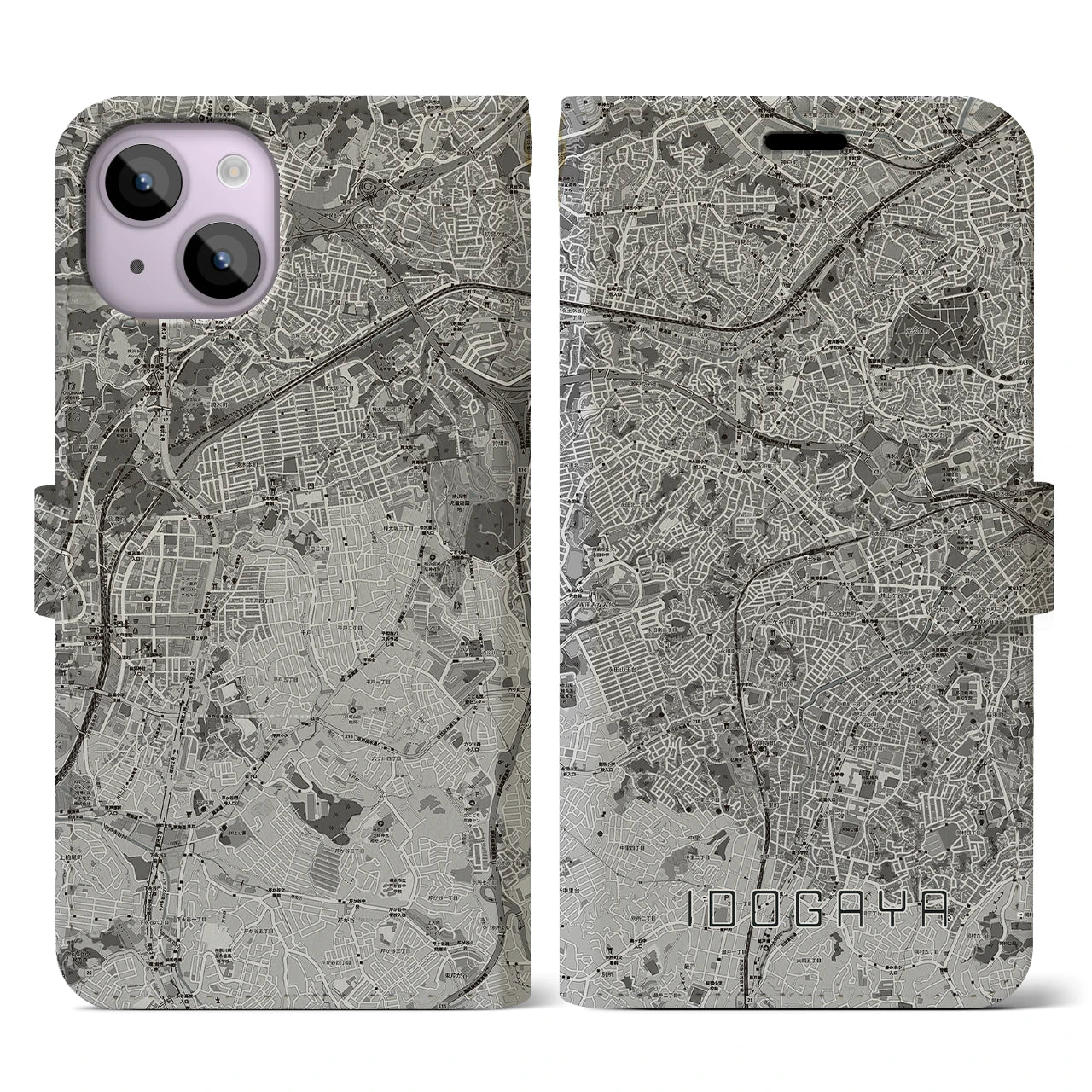 【井土ヶ谷(神奈川県)】地図柄iPhoneケース(手帳タイプ)