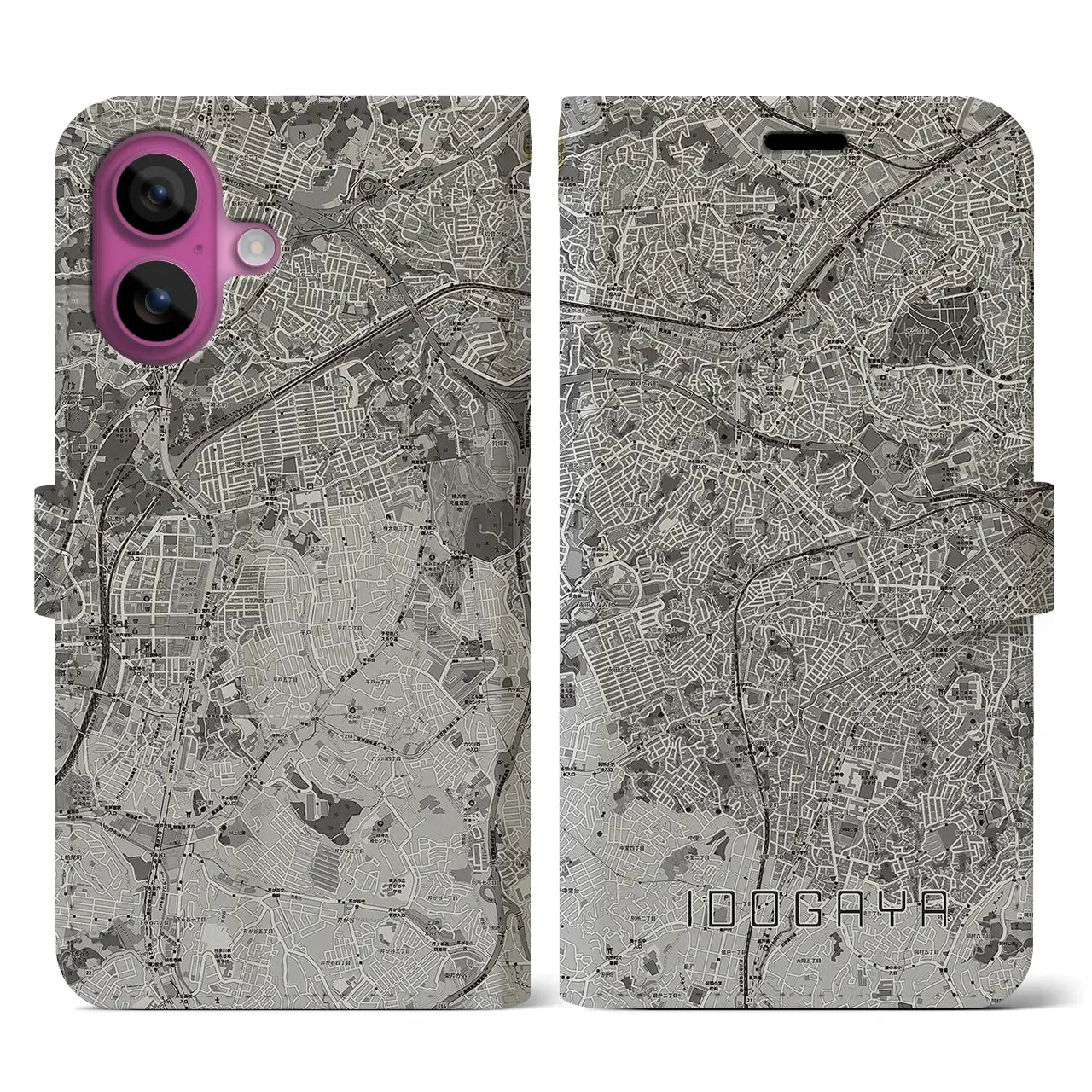 【井土ヶ谷(神奈川県)】地図柄iPhoneケース(手帳タイプ)