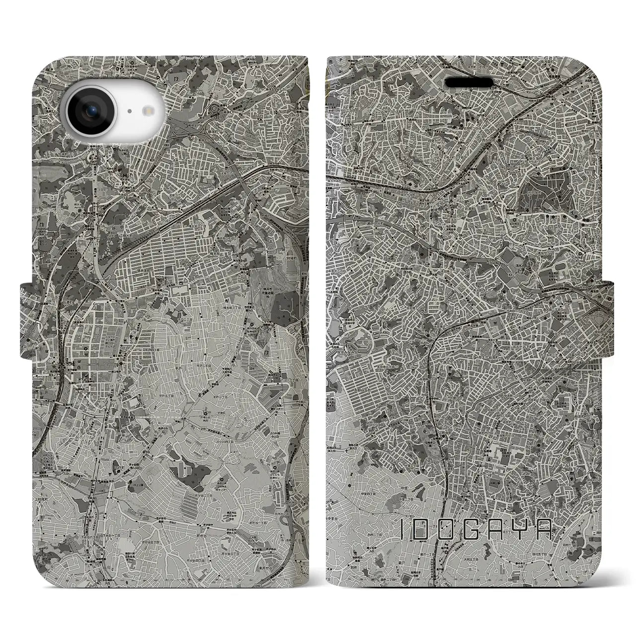 【井土ヶ谷(神奈川県)】地図柄iPhoneケース(手帳タイプ)