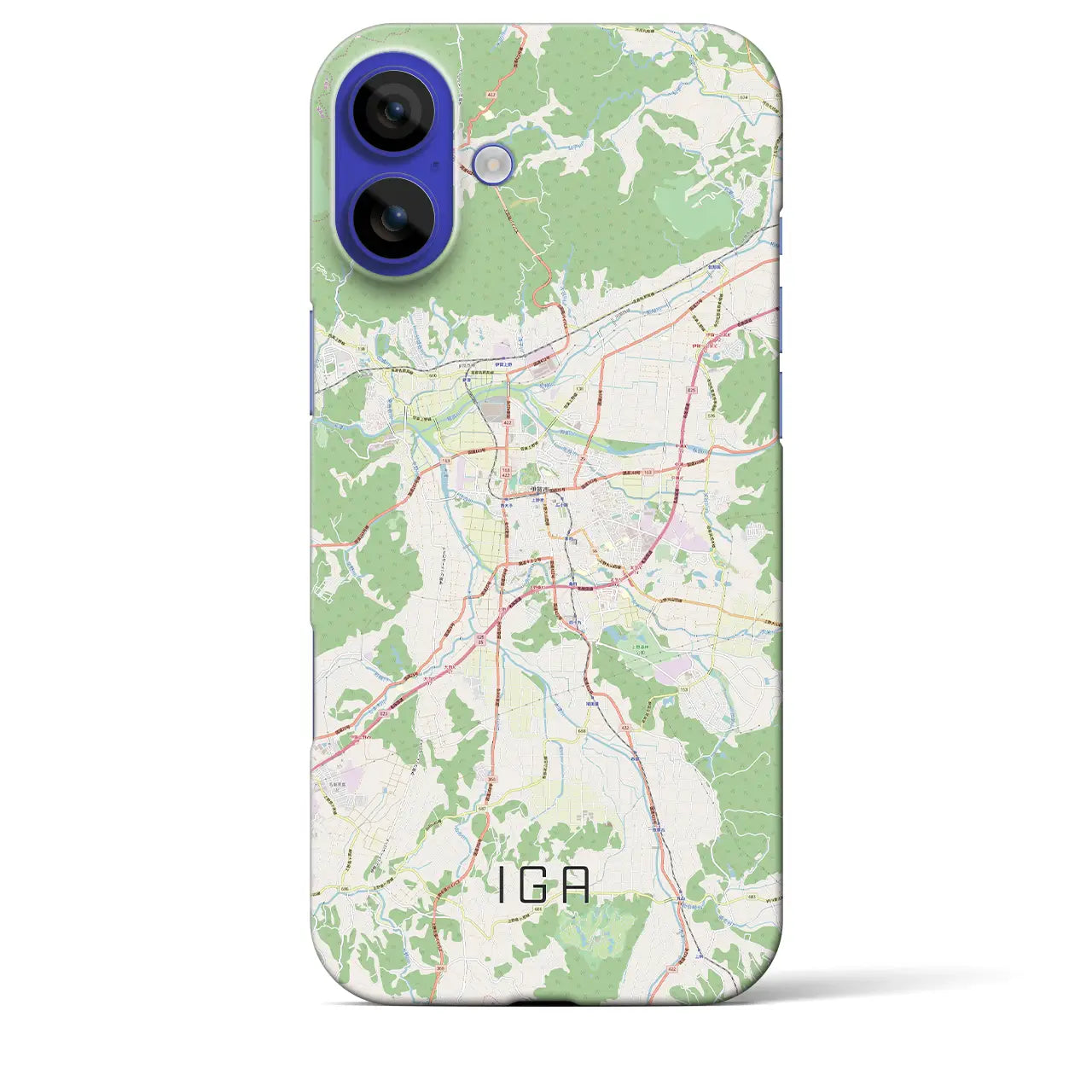 【伊賀(三重県)】地図柄iPhoneケース(バックカバータイプ)ナチュラル・iPhone 16 Pro Max 用