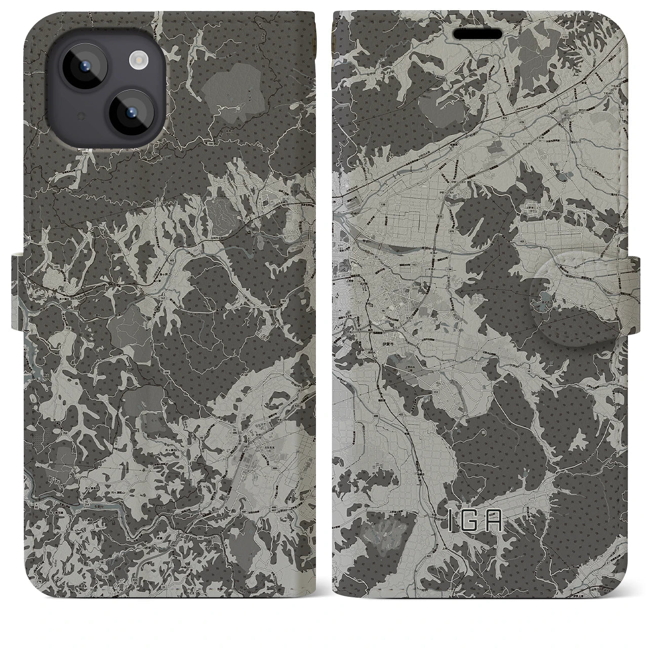 【伊賀(三重県)】地図柄iPhoneケース(手帳タイプ)