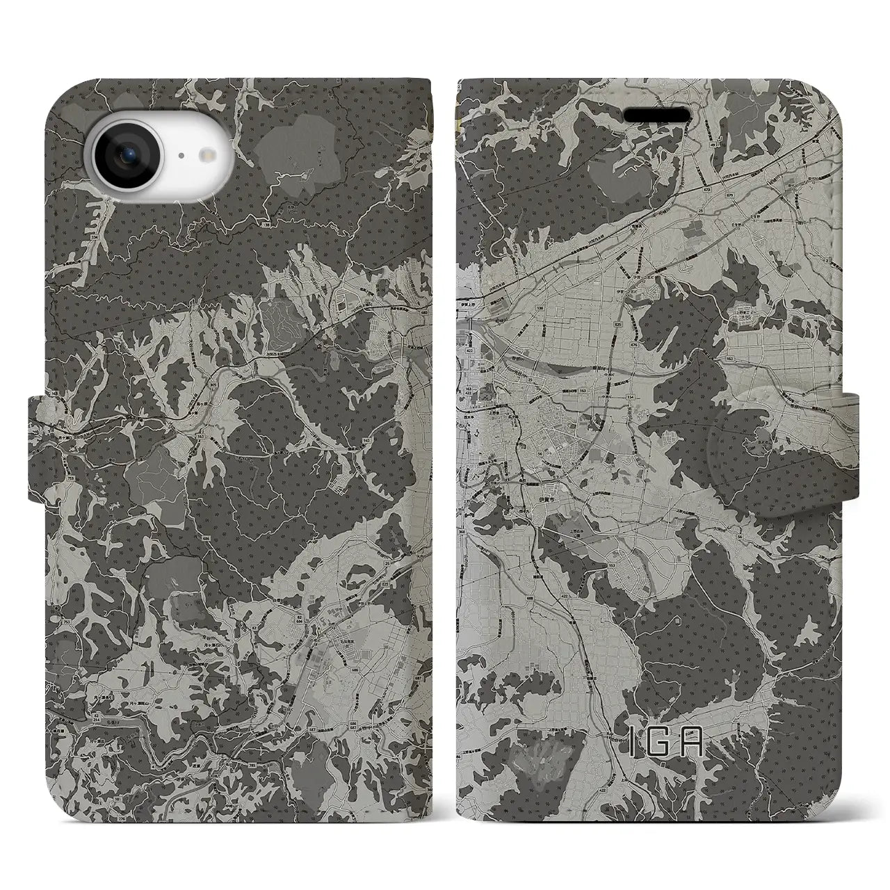 【伊賀(三重県)】地図柄iPhoneケース(手帳タイプ)