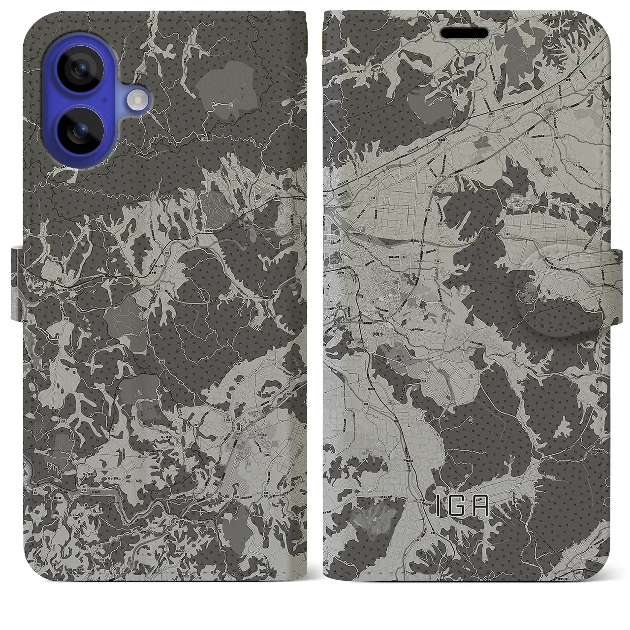 【伊賀(三重県)】地図柄iPhoneケース(手帳タイプ)