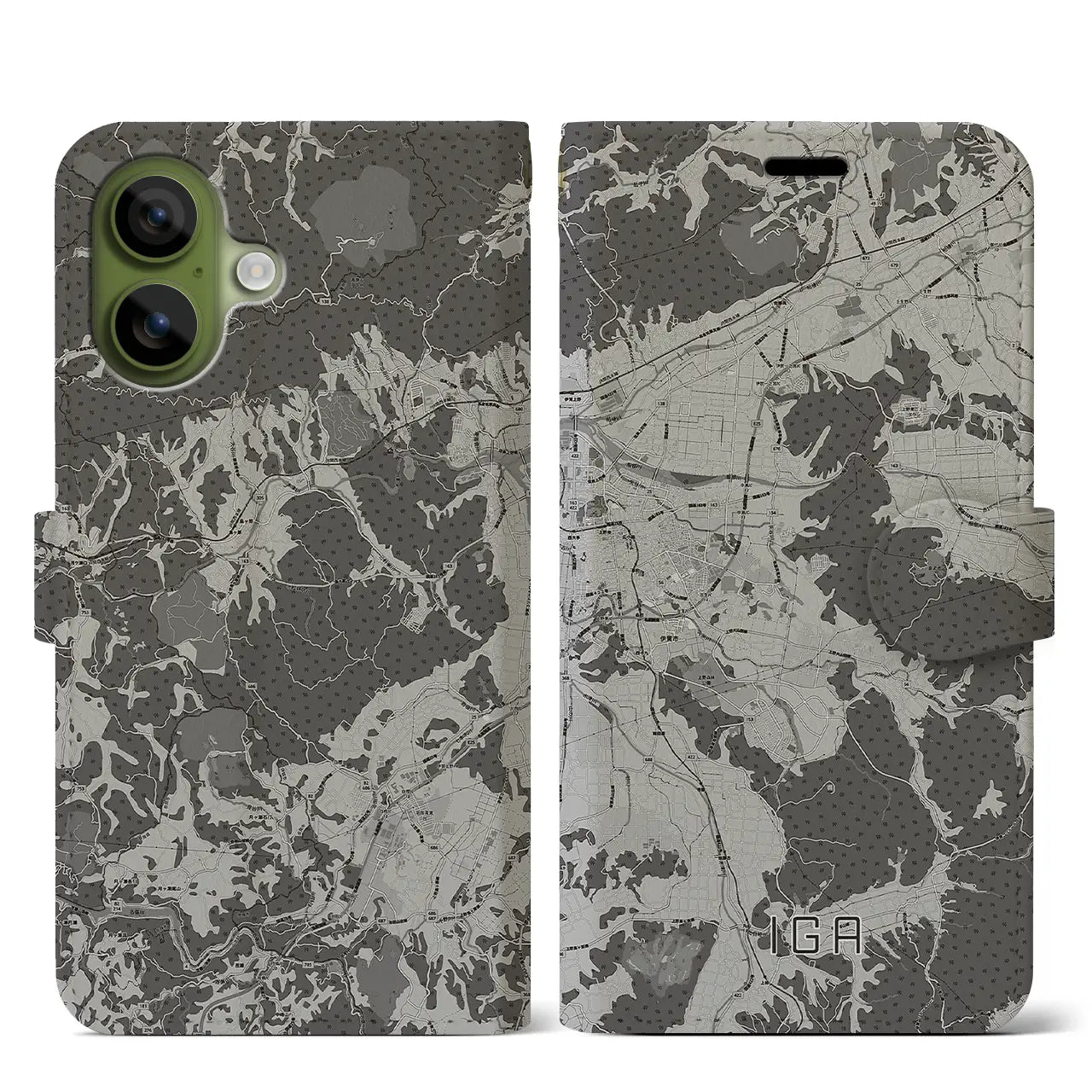 【伊賀(三重県)】地図柄iPhoneケース(手帳タイプ)