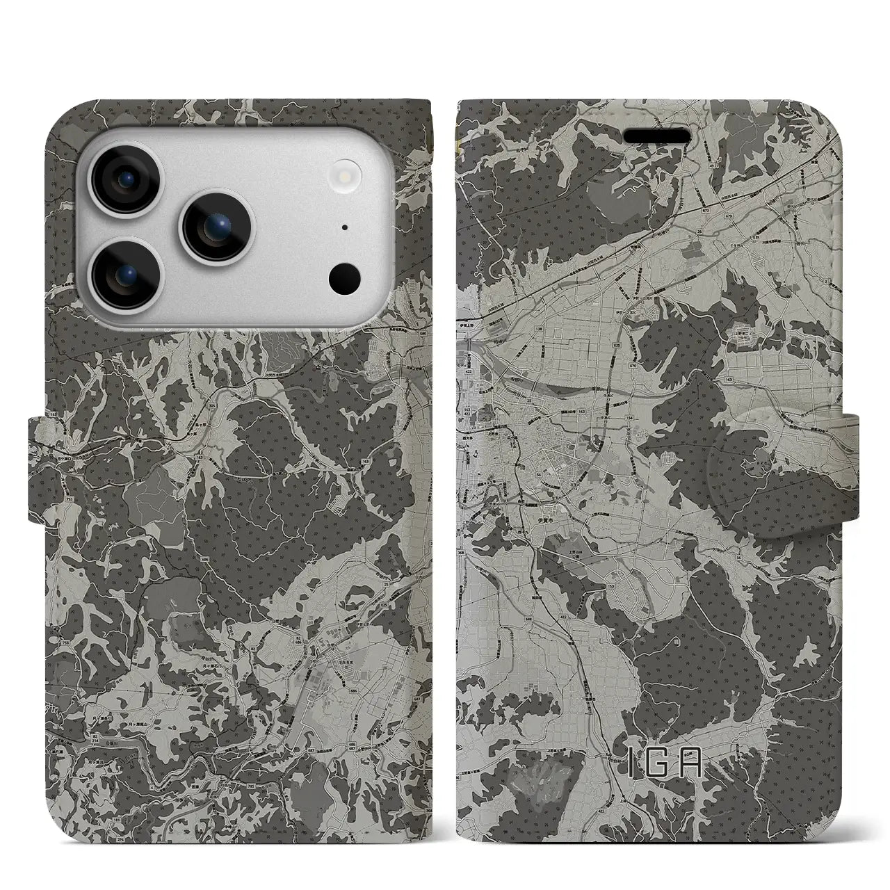 【伊賀(三重県)】地図柄iPhoneケース(手帳タイプ)