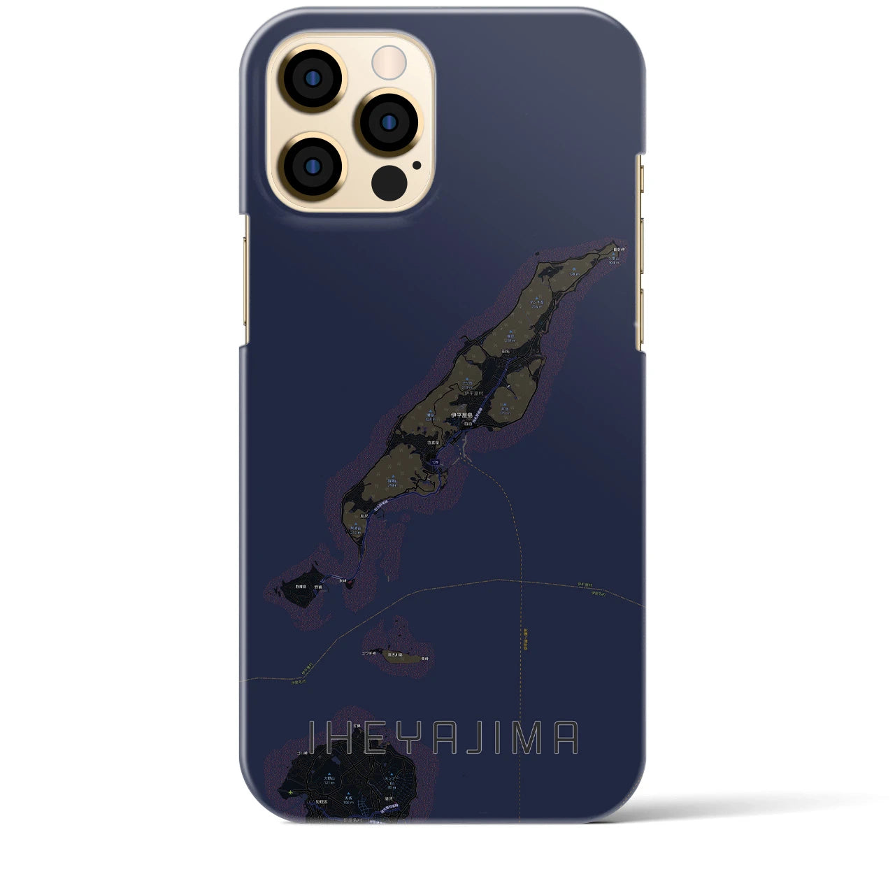 【伊平屋島(沖縄県)】地図柄iPhoneケース(バックカバータイプ)