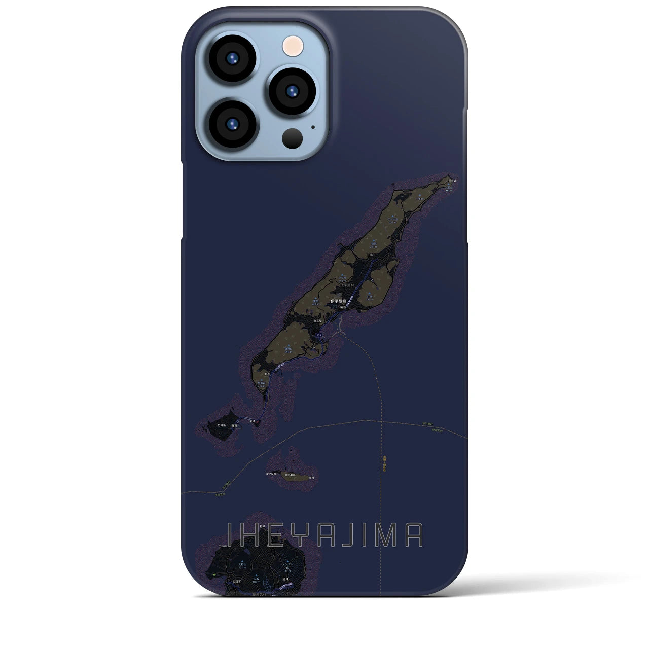 【伊平屋島(沖縄県)】地図柄iPhoneケース(バックカバータイプ)