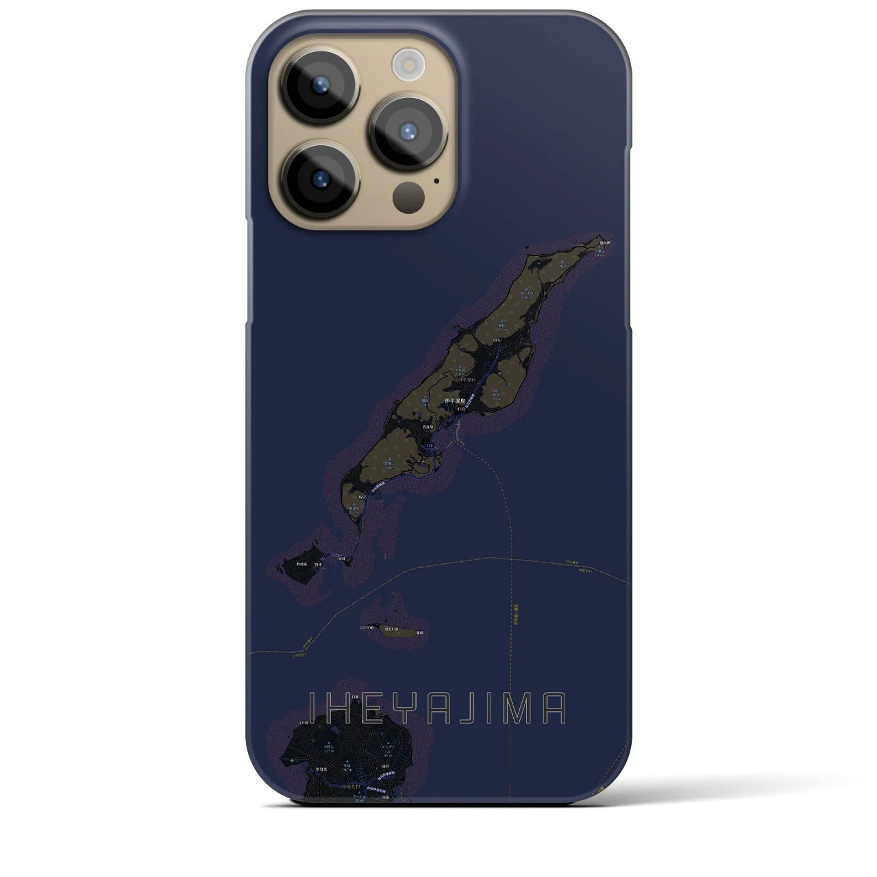 【伊平屋島(沖縄県)】地図柄iPhoneケース(バックカバータイプ)