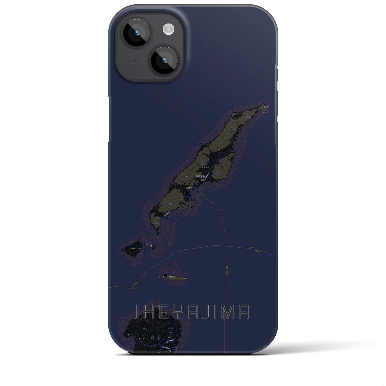 【伊平屋島(沖縄県)】地図柄iPhoneケース(バックカバータイプ)