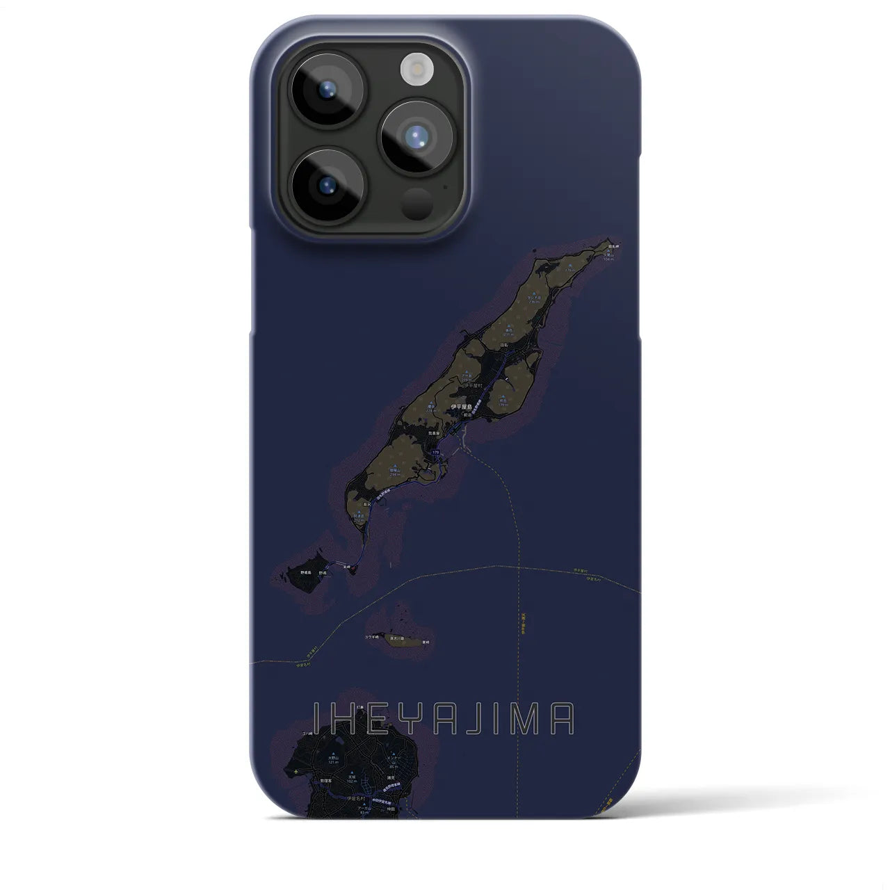 【伊平屋島(沖縄県)】地図柄iPhoneケース(バックカバータイプ)