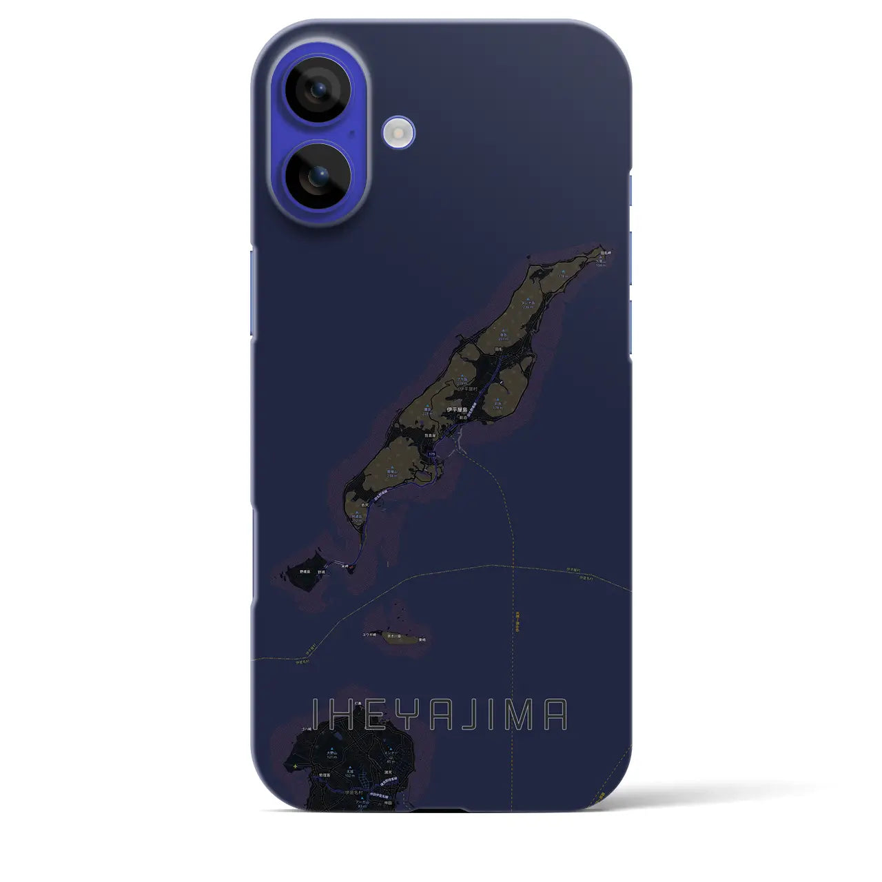 【伊平屋島(沖縄県)】地図柄iPhoneケース(バックカバータイプ)