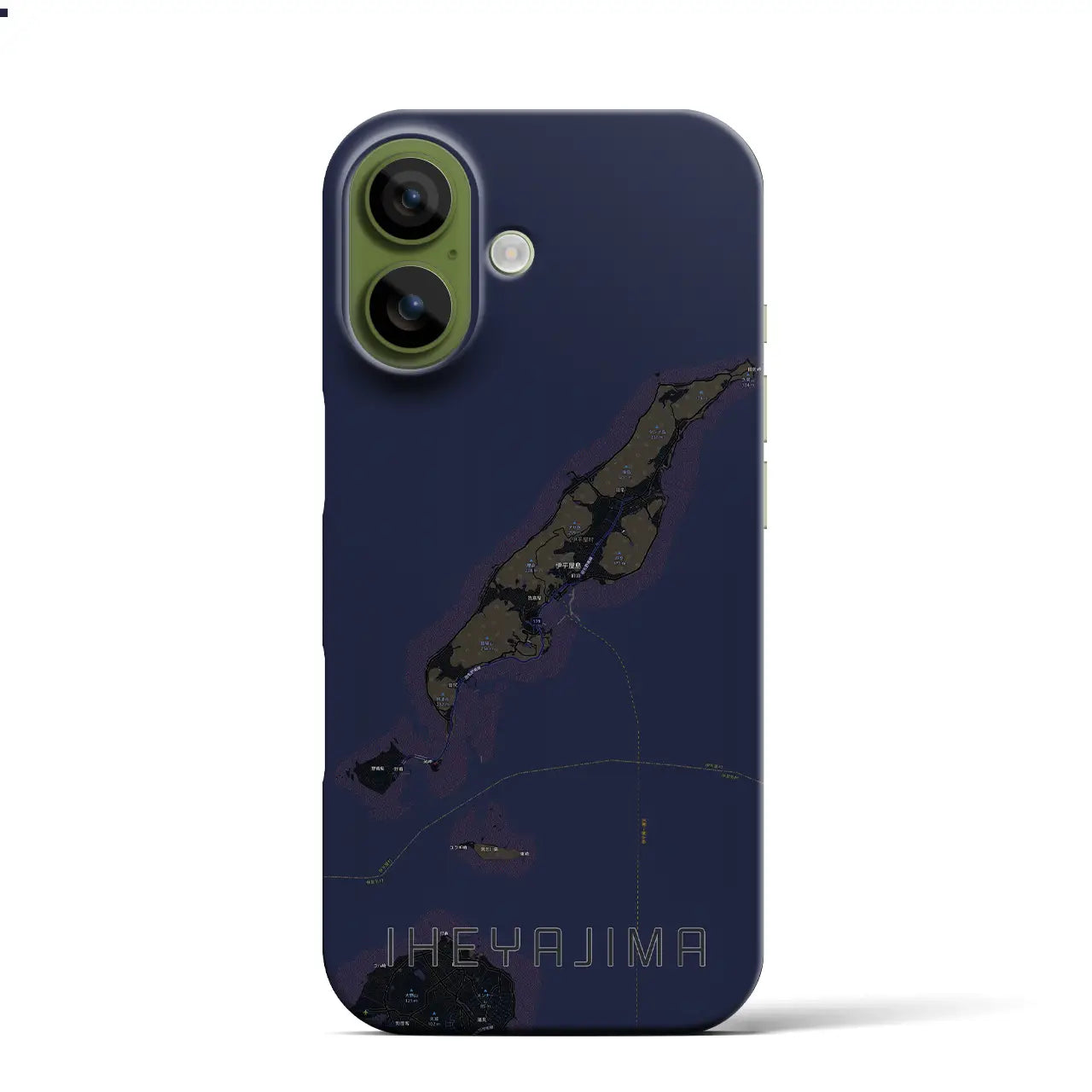 【伊平屋島(沖縄県)】地図柄iPhoneケース(バックカバータイプ)