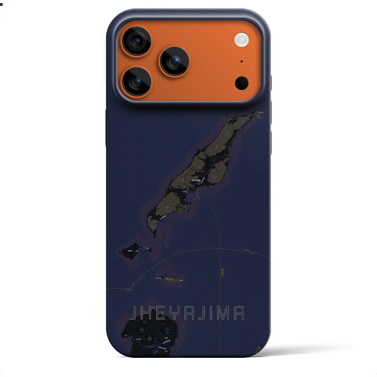 【伊平屋島(沖縄県)】地図柄iPhoneケース(バックカバータイプ)