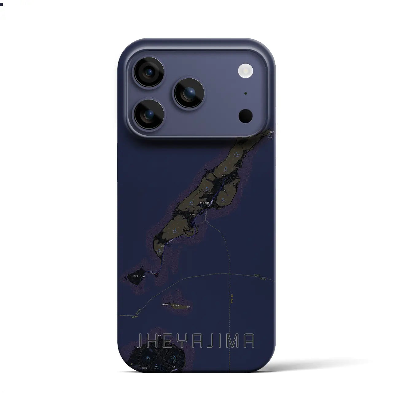 【伊平屋島(沖縄県)】地図柄iPhoneケース(バックカバータイプ)