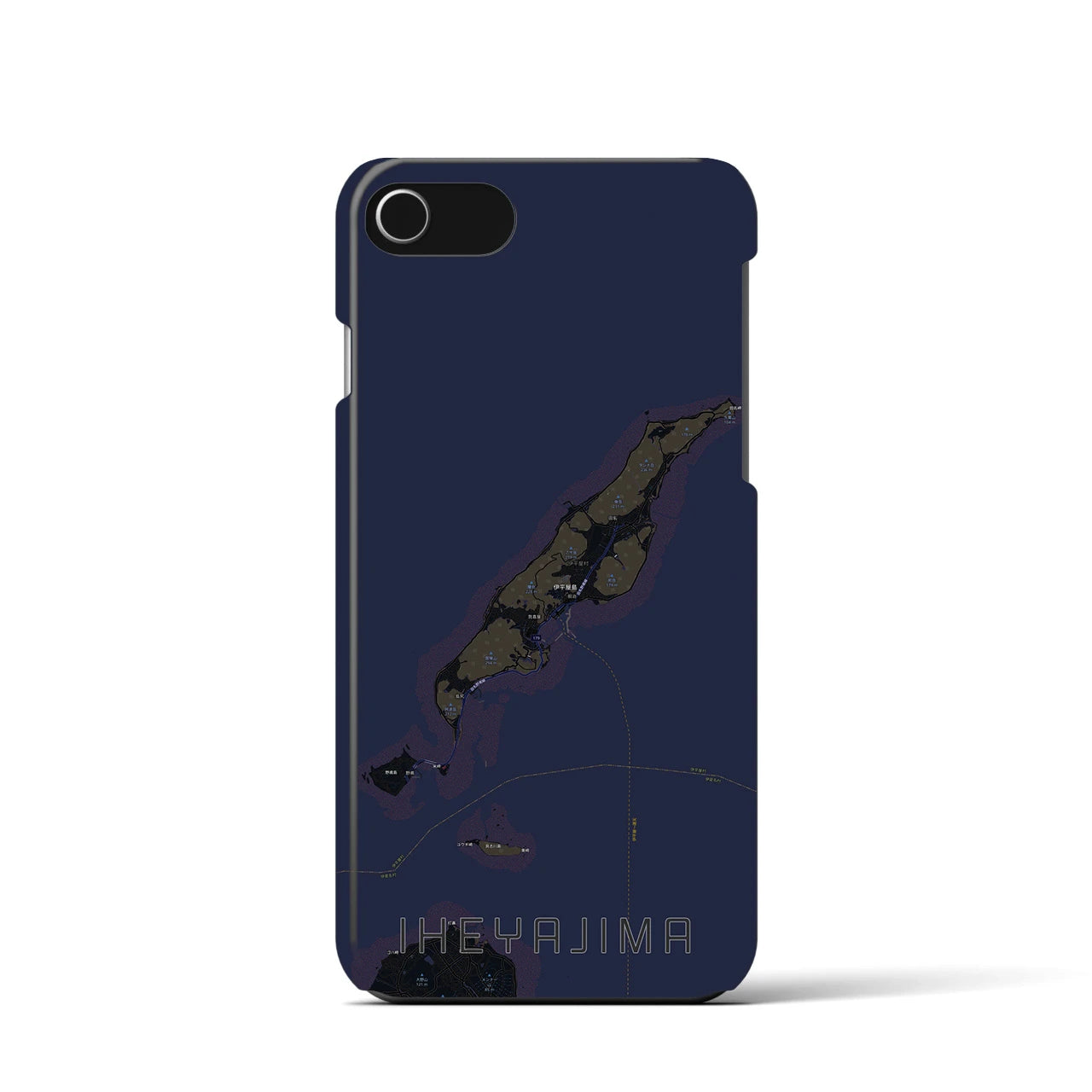 【伊平屋島(沖縄県)】地図柄iPhoneケース(バックカバータイプ)