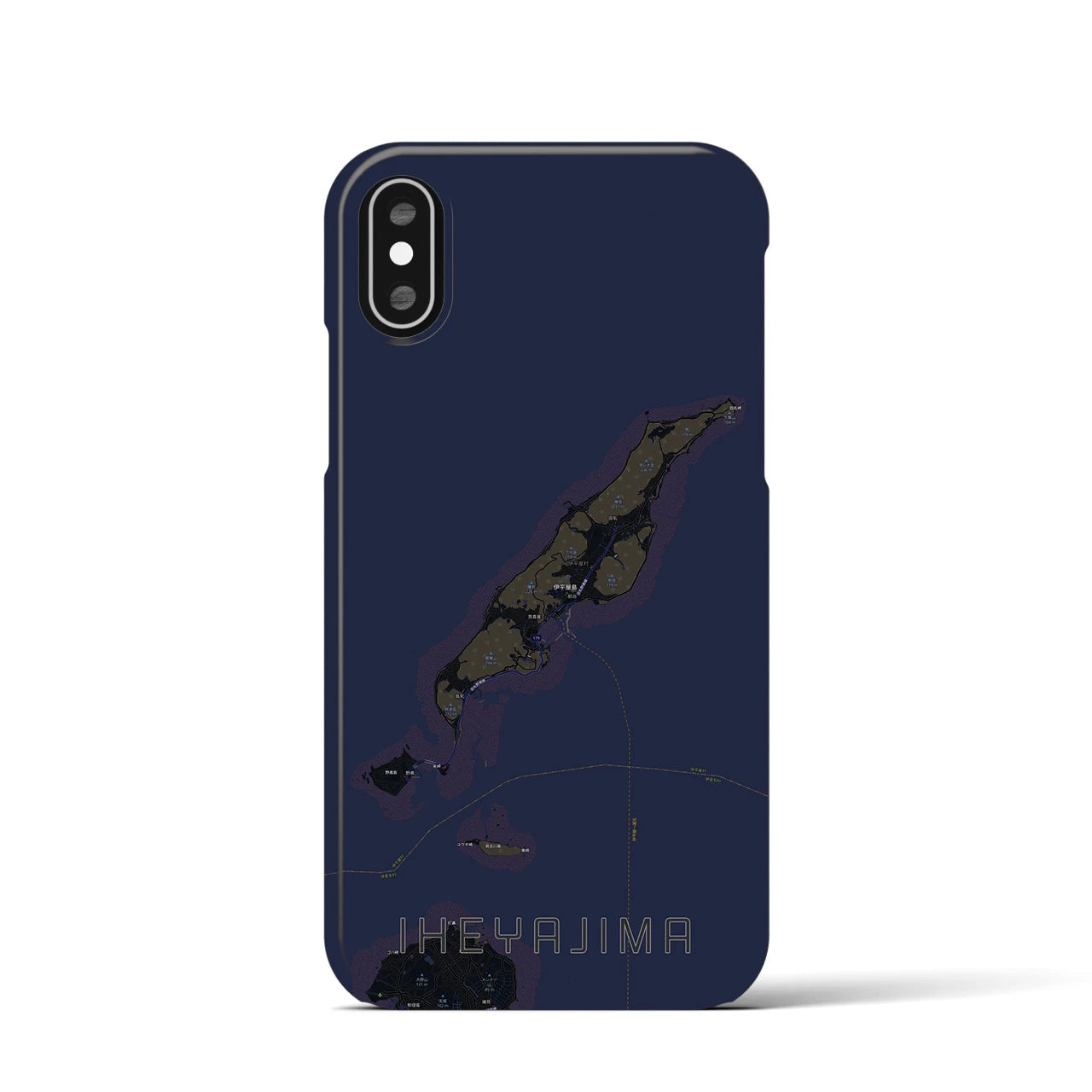 【伊平屋島(沖縄県)】地図柄iPhoneケース(バックカバータイプ)