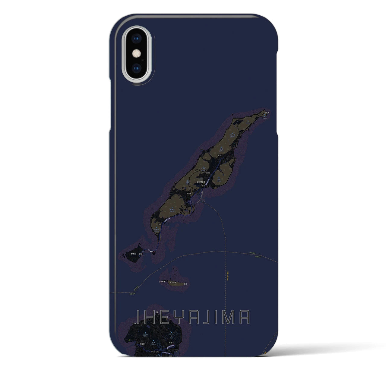 【伊平屋島(沖縄県)】地図柄iPhoneケース(バックカバータイプ)