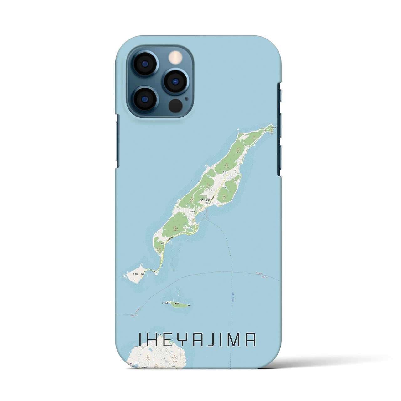 【伊平屋島(沖縄県)】地図柄iPhoneケース(バックカバータイプ)