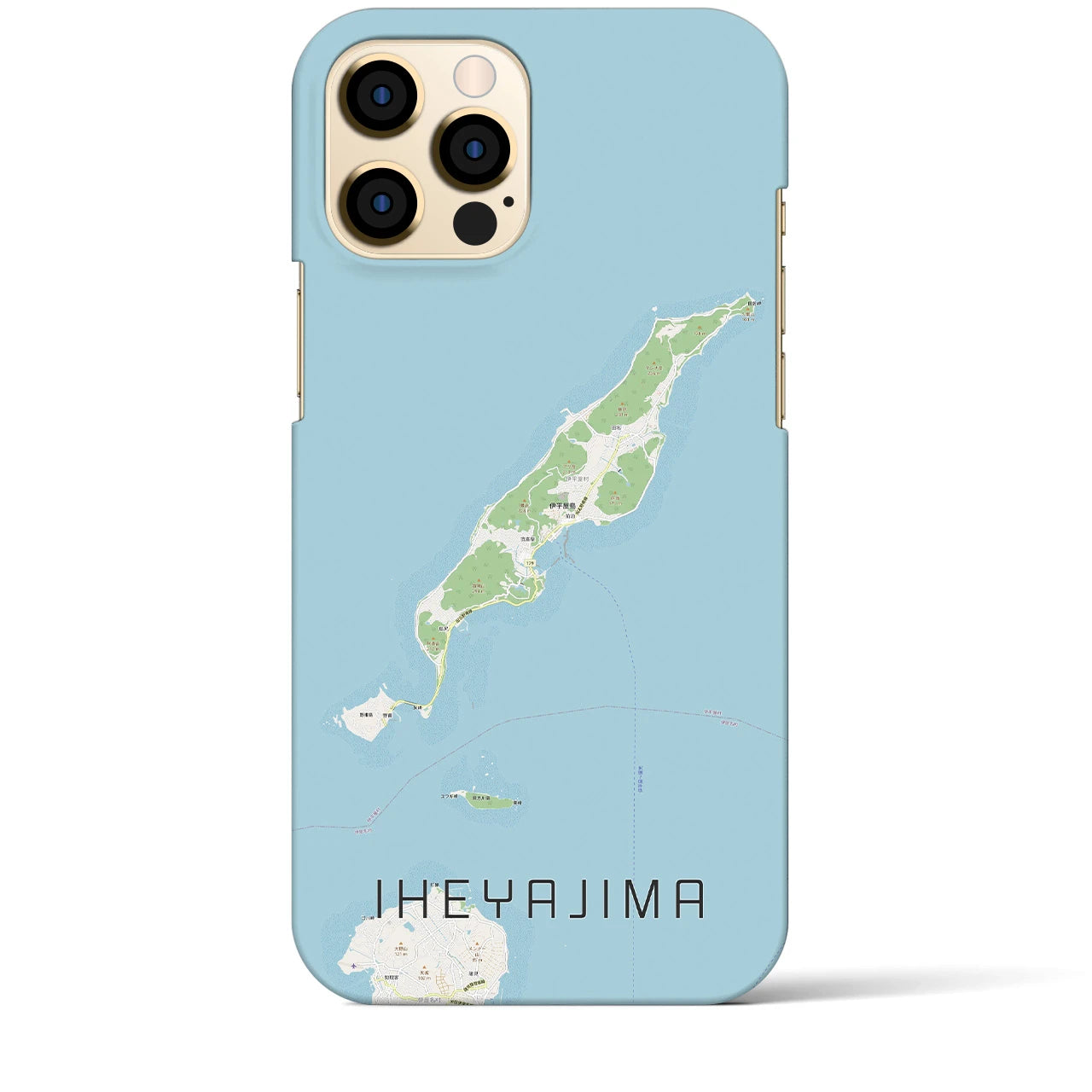 【伊平屋島(沖縄県)】地図柄iPhoneケース(バックカバータイプ)