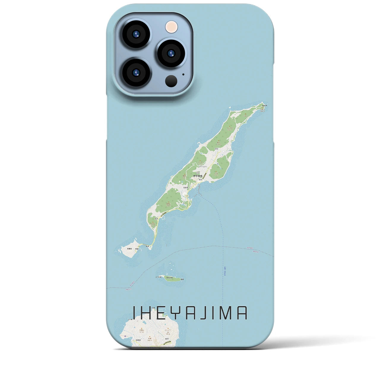 【伊平屋島(沖縄県)】地図柄iPhoneケース(バックカバータイプ)