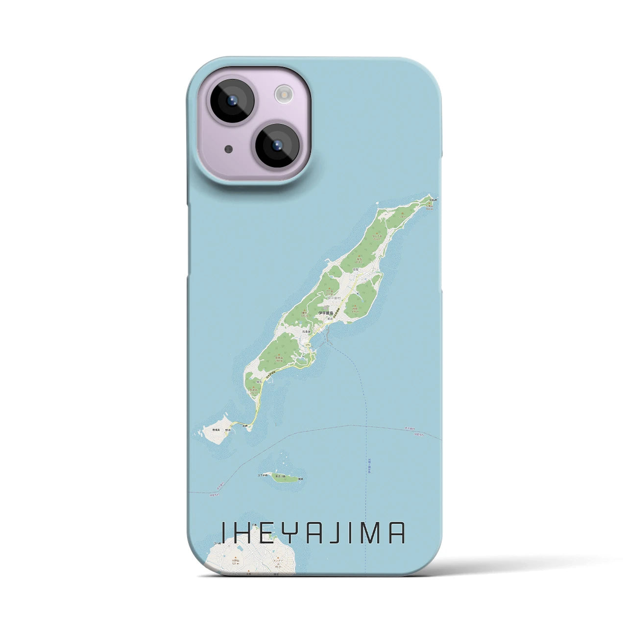 【伊平屋島(沖縄県)】地図柄iPhoneケース(バックカバータイプ)