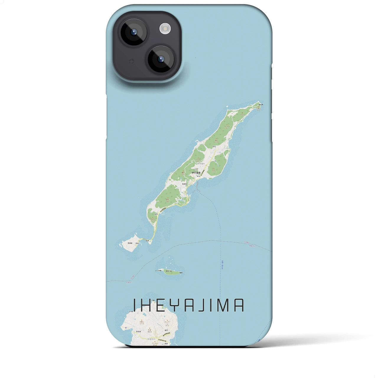 【伊平屋島(沖縄県)】地図柄iPhoneケース(バックカバータイプ)