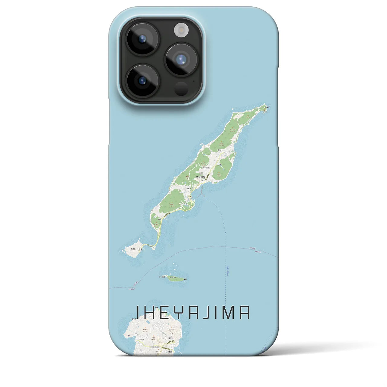 【伊平屋島(沖縄県)】地図柄iPhoneケース(バックカバータイプ)